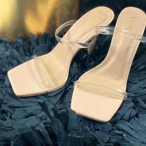 Nude Two strap heels